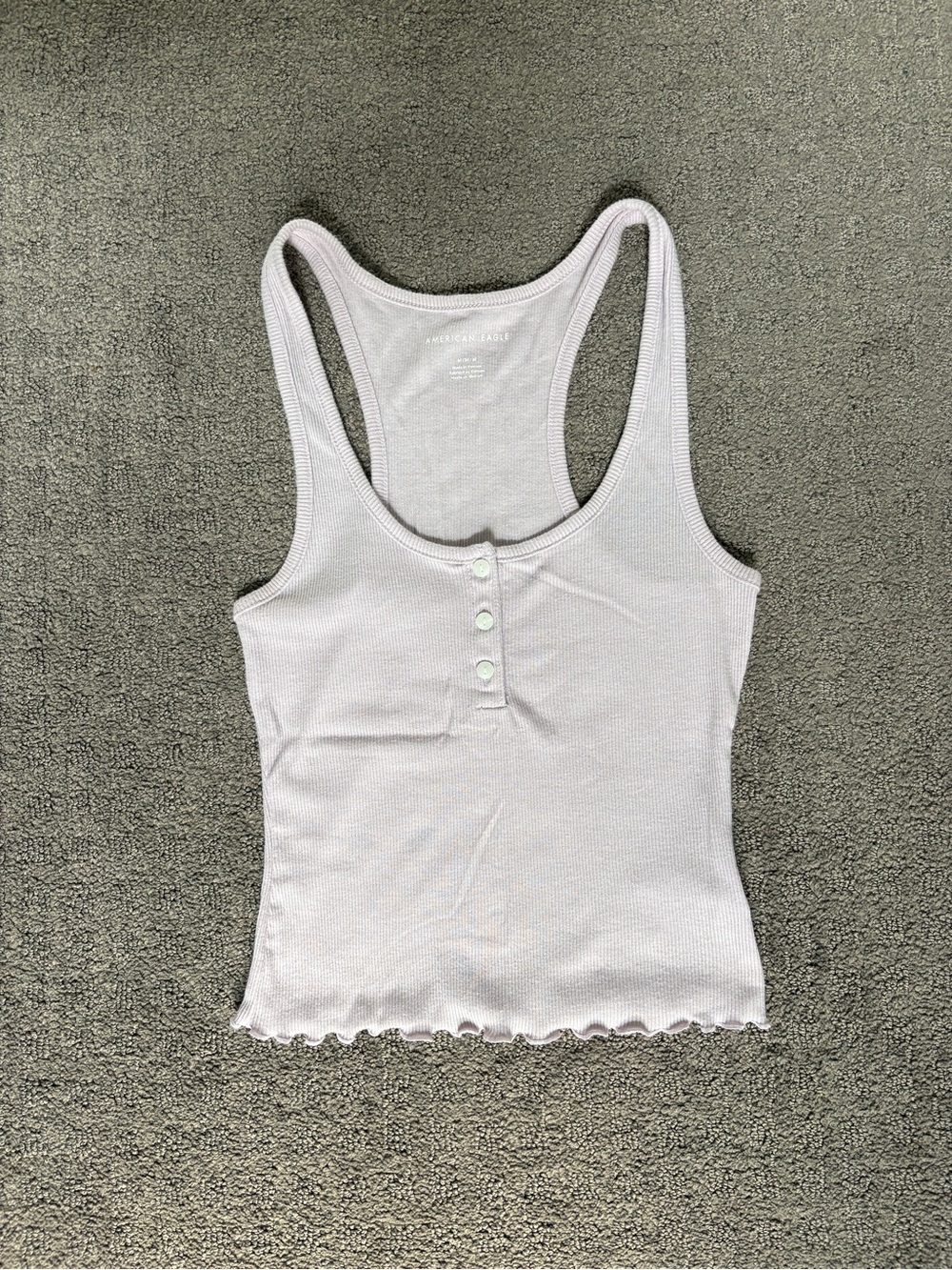 American Eagle Outfitters Lavender Ribbed Henley Racerback Tank - Picture 1 of 2